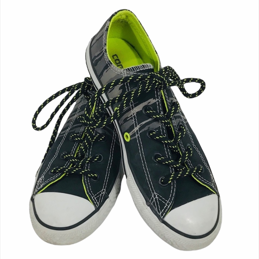 Converse Low Top Sneakers Black Gray Green Size Kids 2